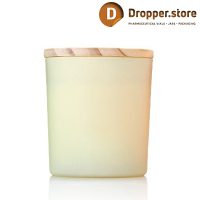 Yellow Glass Jar 220ml with Wooden Lid for Candles