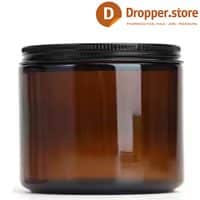 Amber Glass Jar 500ml with Black Aluminum Cap for Candles - Candle Jar 500ml